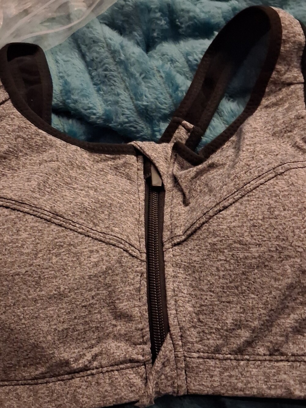 Gray And Black Sports Bra Women Med NEW